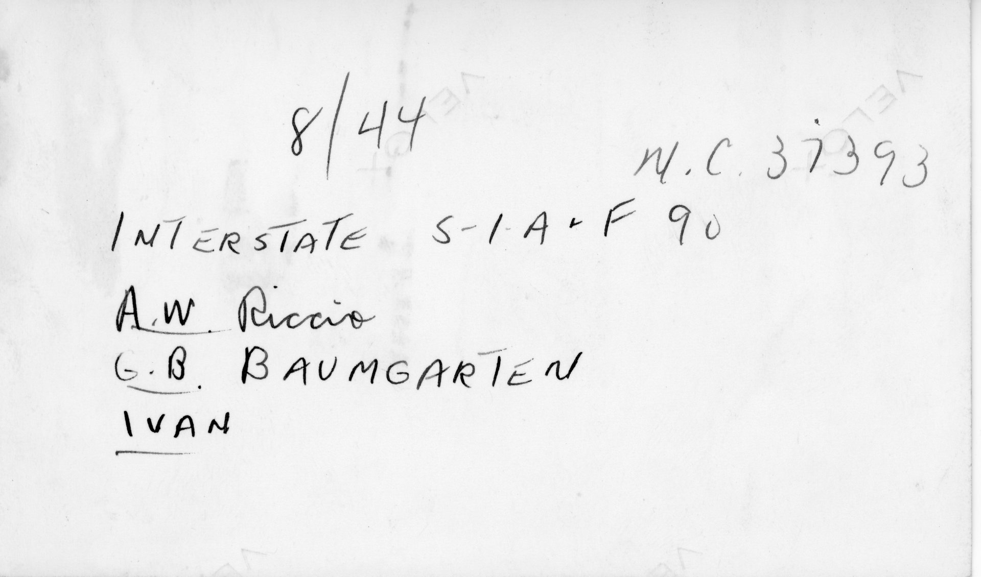 The back side of the above photo that identifies the people and dates the picture.