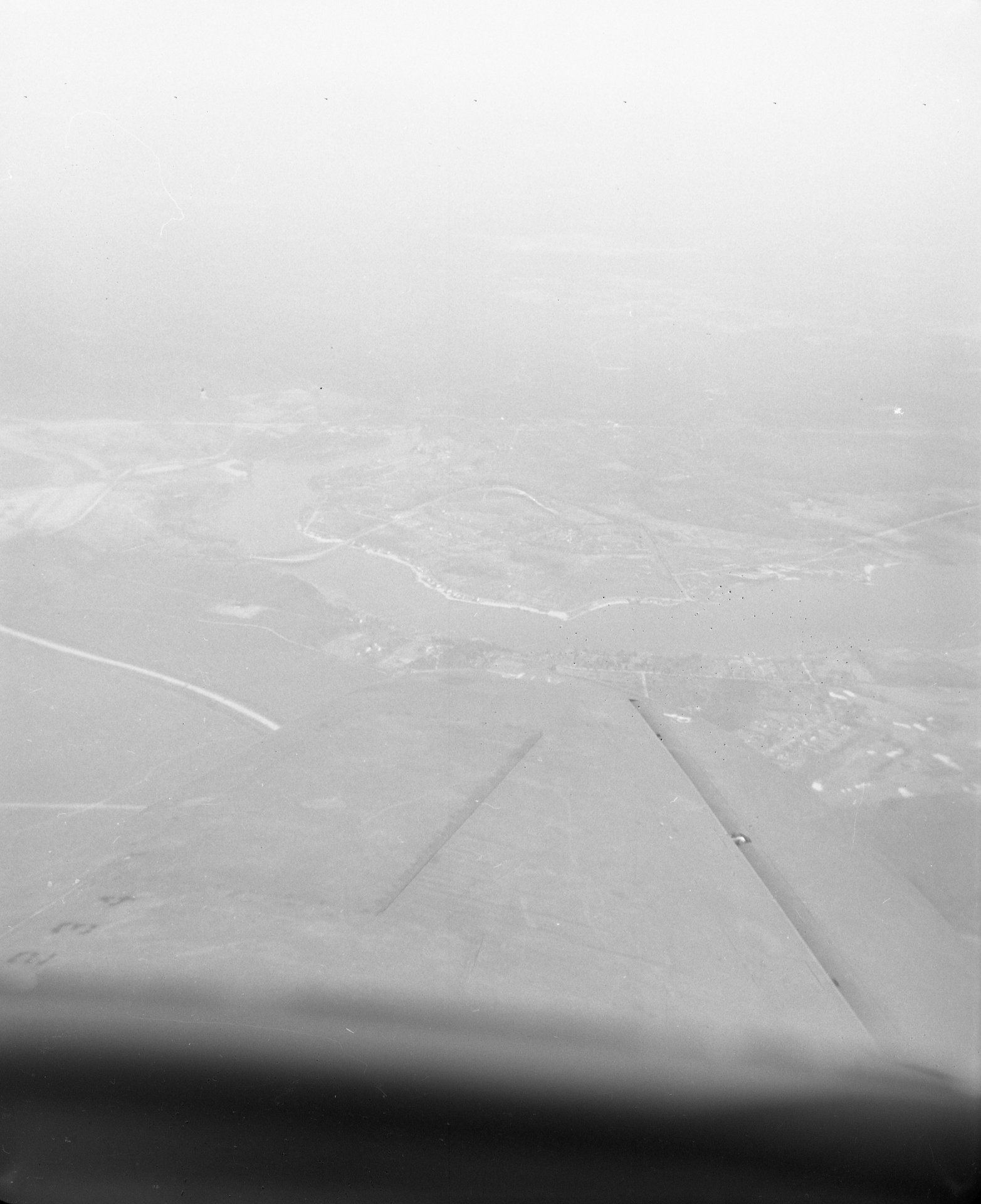 Aerial photo in a P-47 piloted by Tony Riccio.