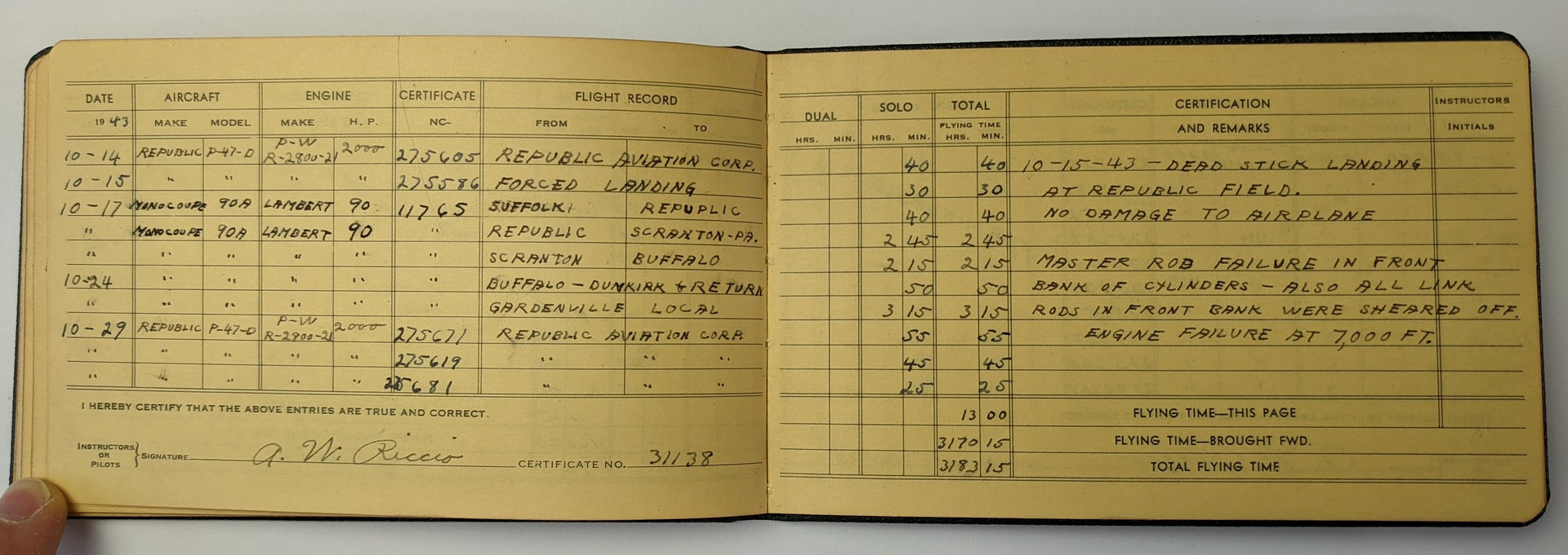 Tony's logbook.
