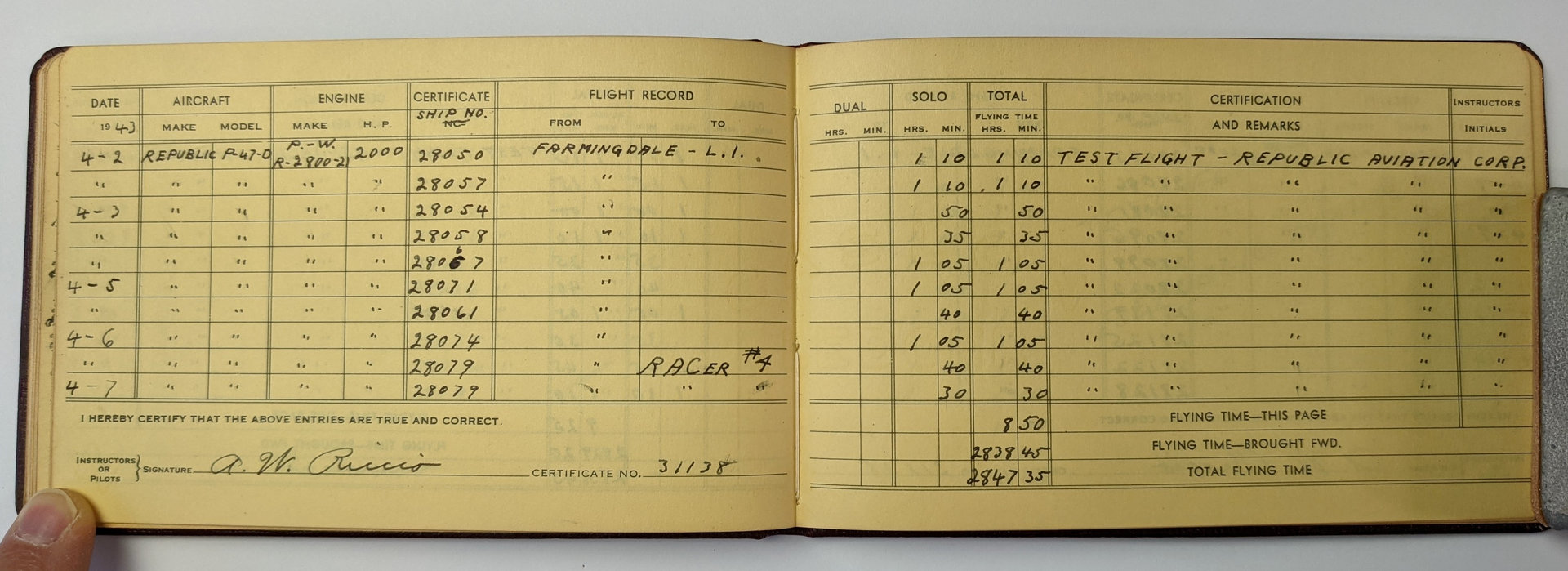 One of Tony's many logbooks.