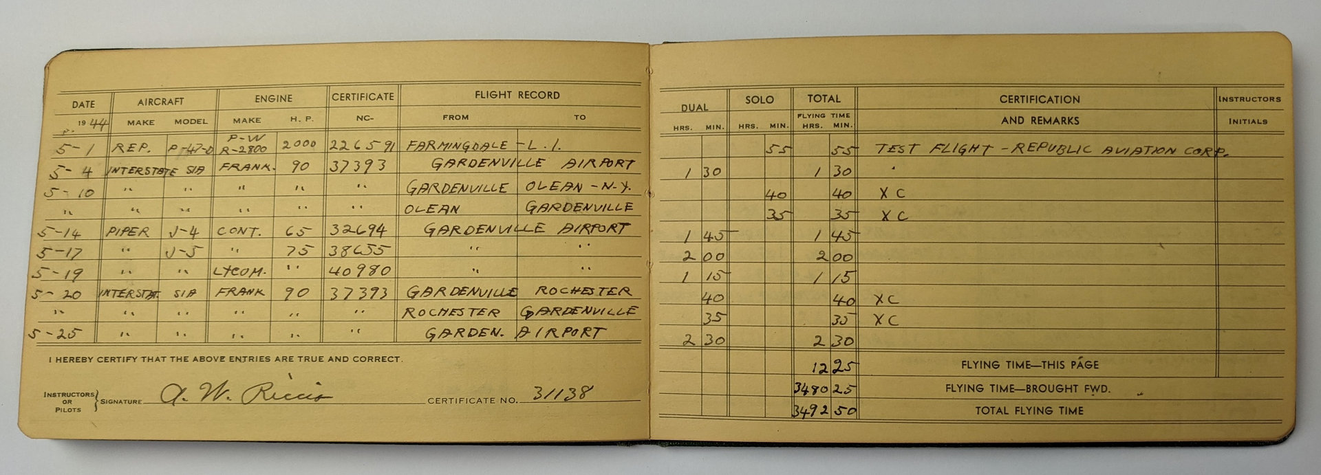 Tony's logbook.